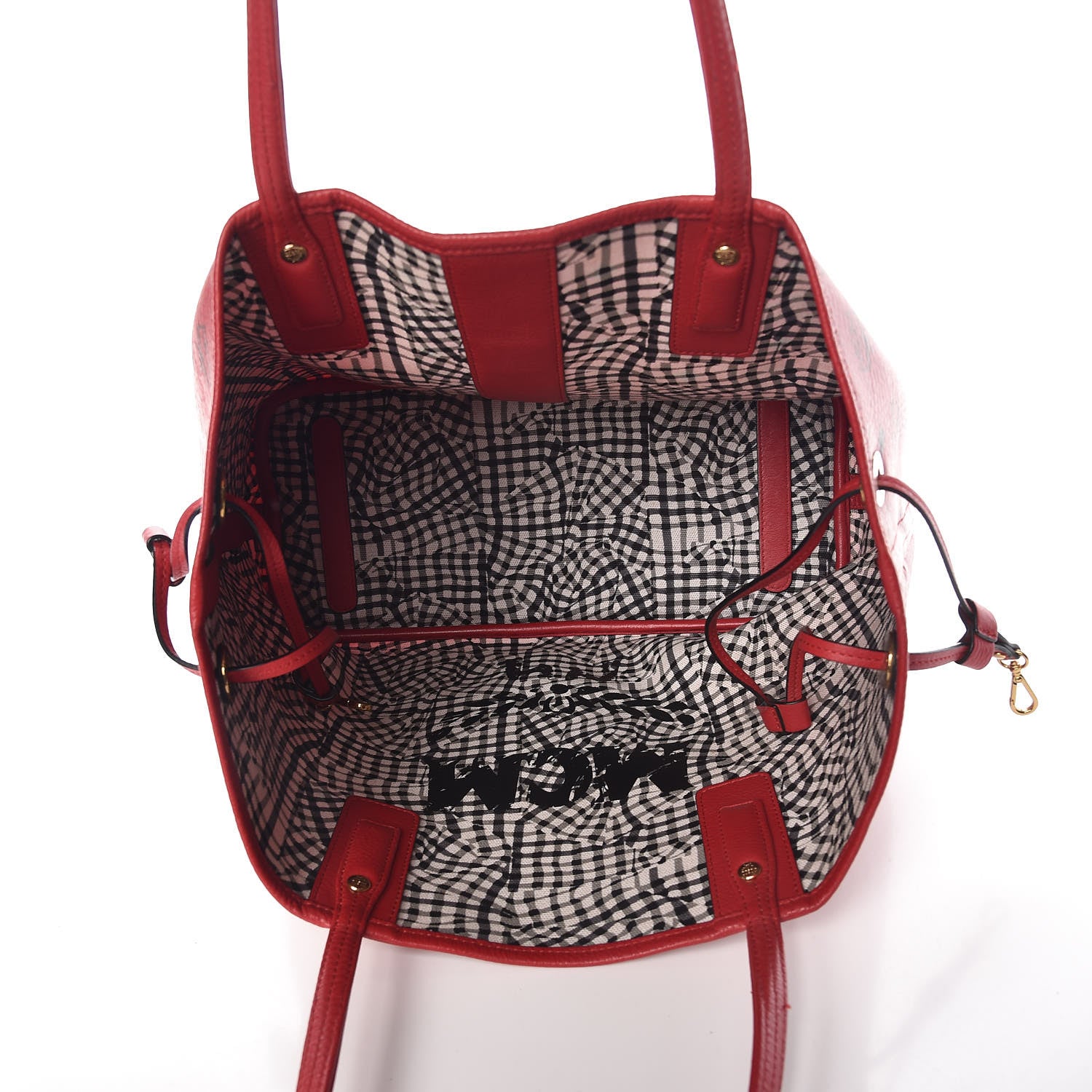 MCM Visetos Medium Liz Reversible Shopper Tote Ruby Red 8 of 12