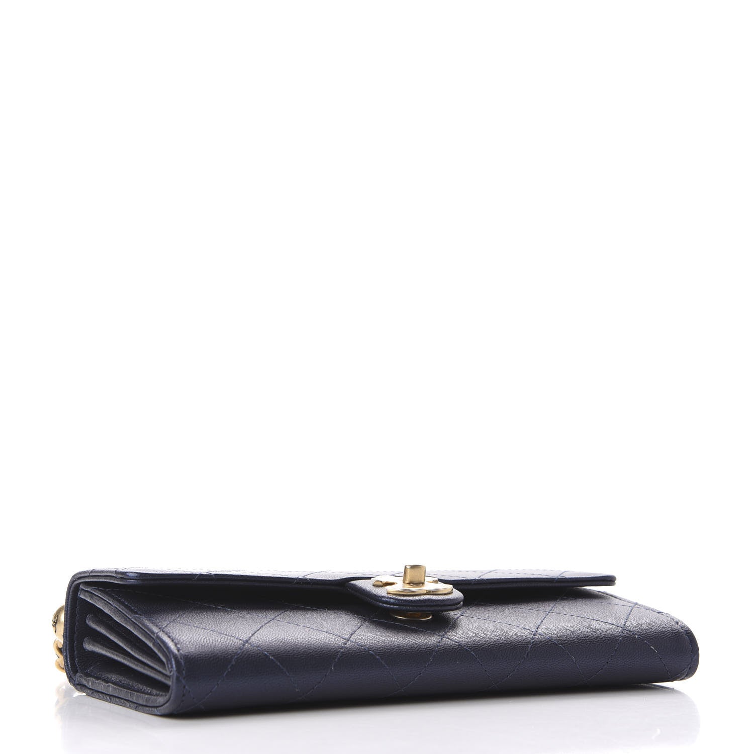 Chanel Iridescent Lambskin Quilted Chic Pearls Clutch With Chain Blue 4 of 12