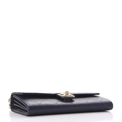 Chanel Iridescent Lambskin Quilted Chic Pearls Clutch With Chain Blue 4 of 12