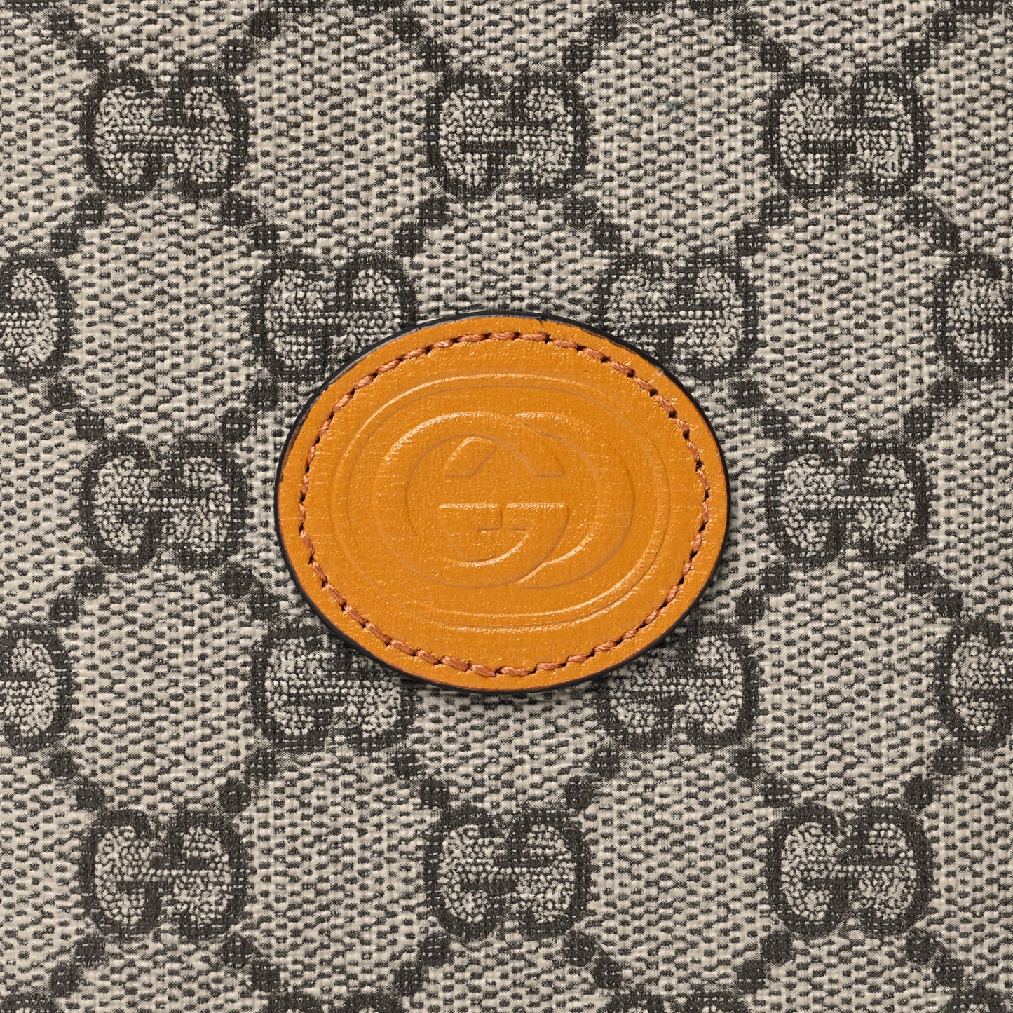 GG Supreme Monogram Textured Calfskin Retro Interlocking G Passport Case Beige Yellow