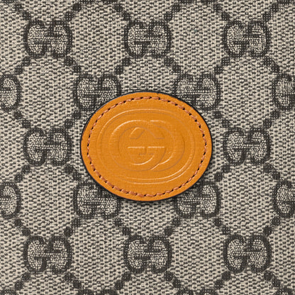 Gucci GG Supreme Monogram Textured Calfskin Retro Interlocking G Passport Case Beige Yellow 8 of 11