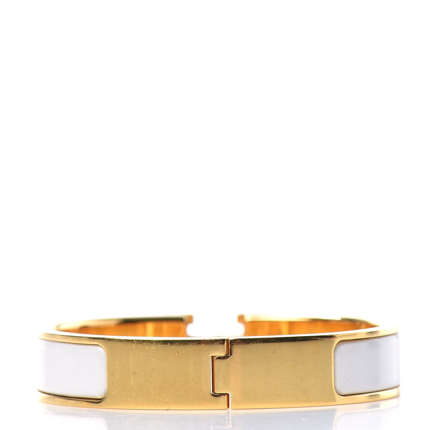 Enamel Narrow Clic Clac H Bracelet PM White