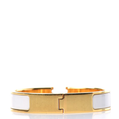 Hermes Enamel Narrow Clic Clac H Bracelet PM White 3 of 4