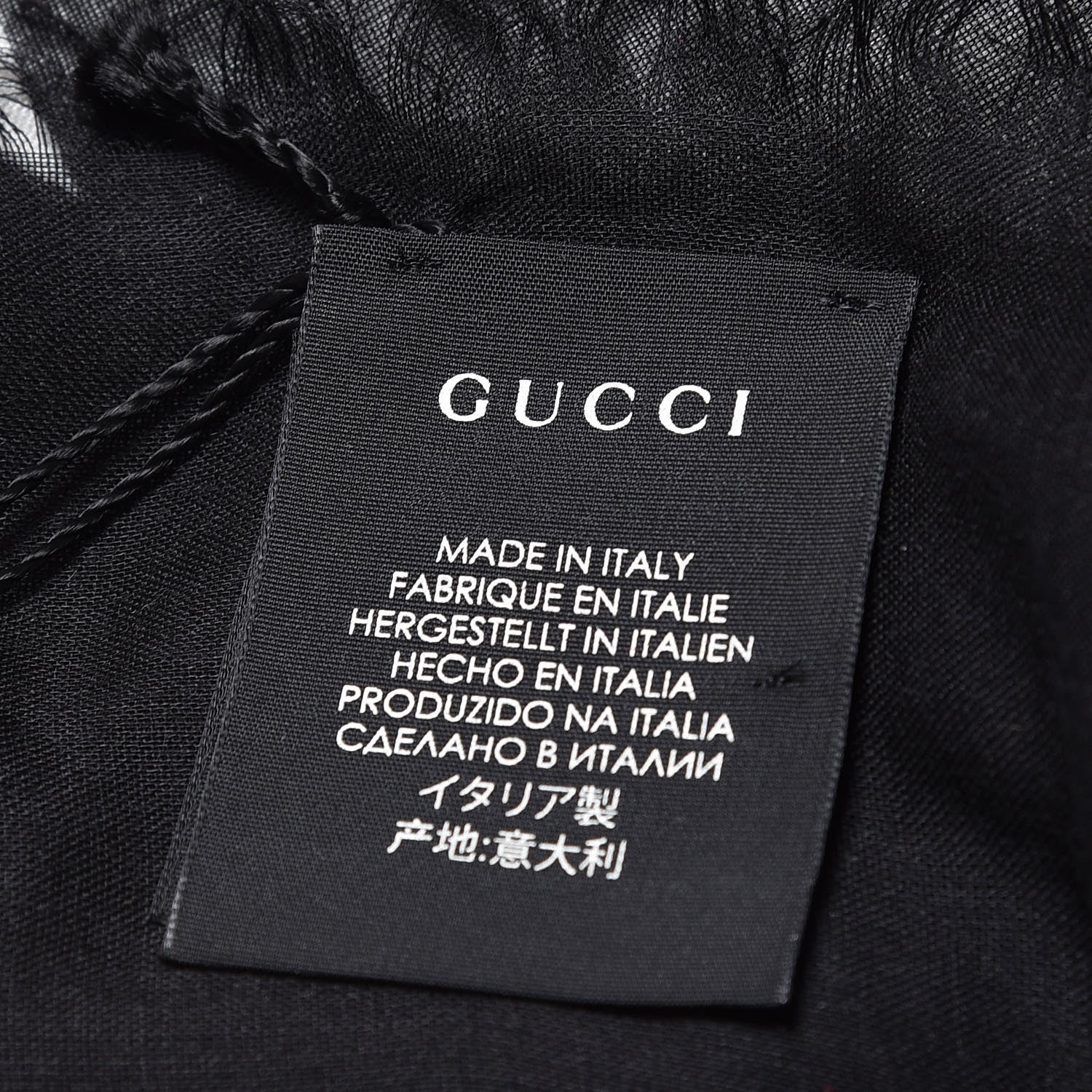 Gucci Modal Silk Coco Capitan Logo Square Scarf Black 7 of 8