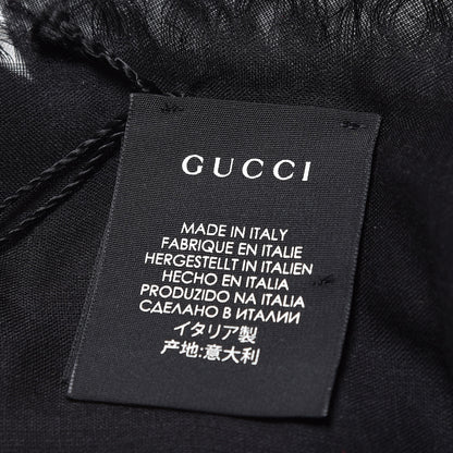 Gucci Modal Silk Coco Capitan Logo Square Scarf Black 7 of 8