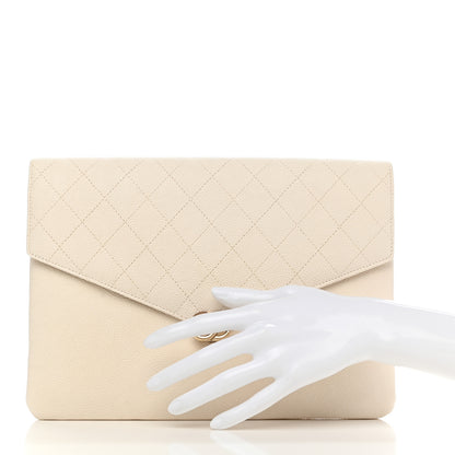 Chanel Grained Calfskin Quilted Cuba Clutch White 2 of 8
