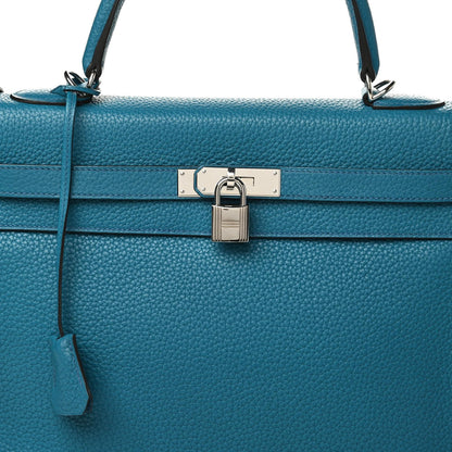 Hermes Taurillon Clemence Kelly Retourne 35 Bleu Izmir 11 of 11