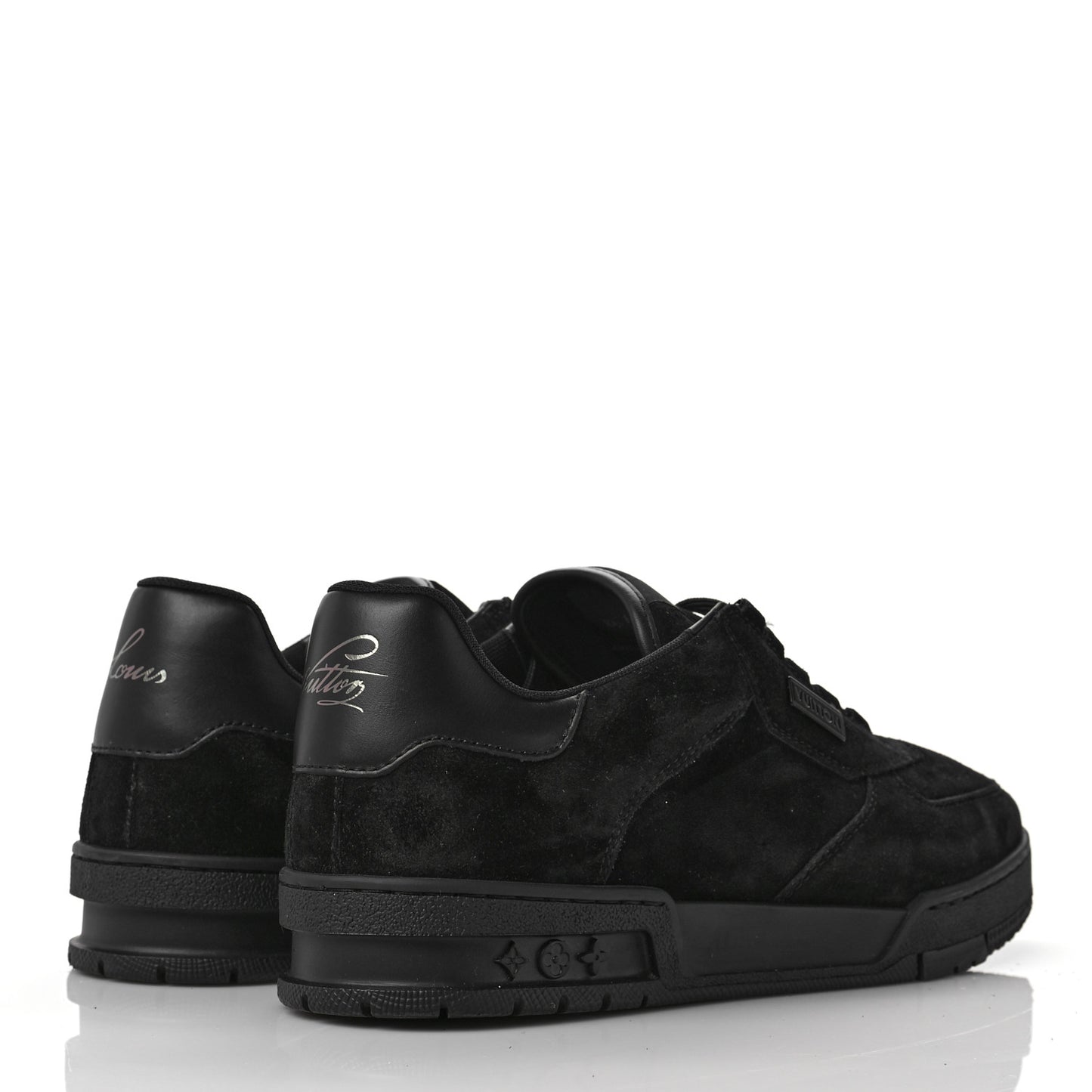 Suede Mens LV Trainer Sneakers 8 Black