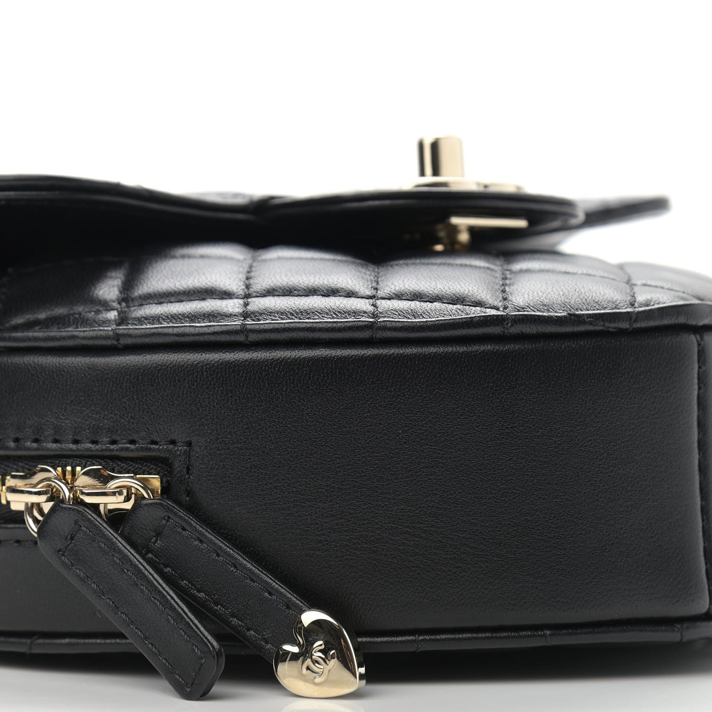 Lambskin Quilted CC In Love Heart Bag Black