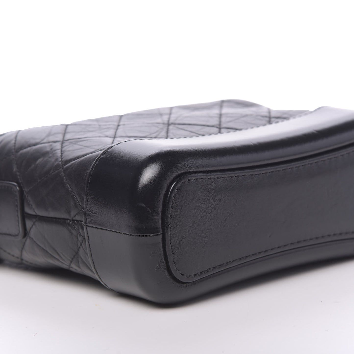 Aged Calfskin Quilted Small Gabrielle Hobo Black