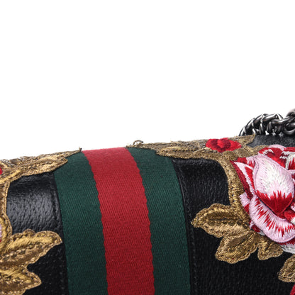 Gucci Calfskin Web Floral Embroidered Medium Dionysus Shoulder Bag Black 6 of 7