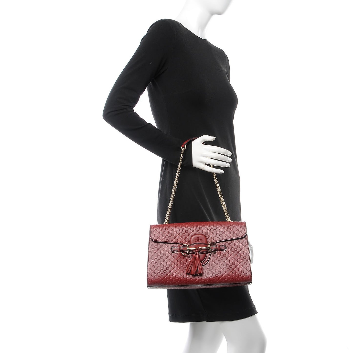Microguccissima Medium Emily Chain Shoulder Bag Red