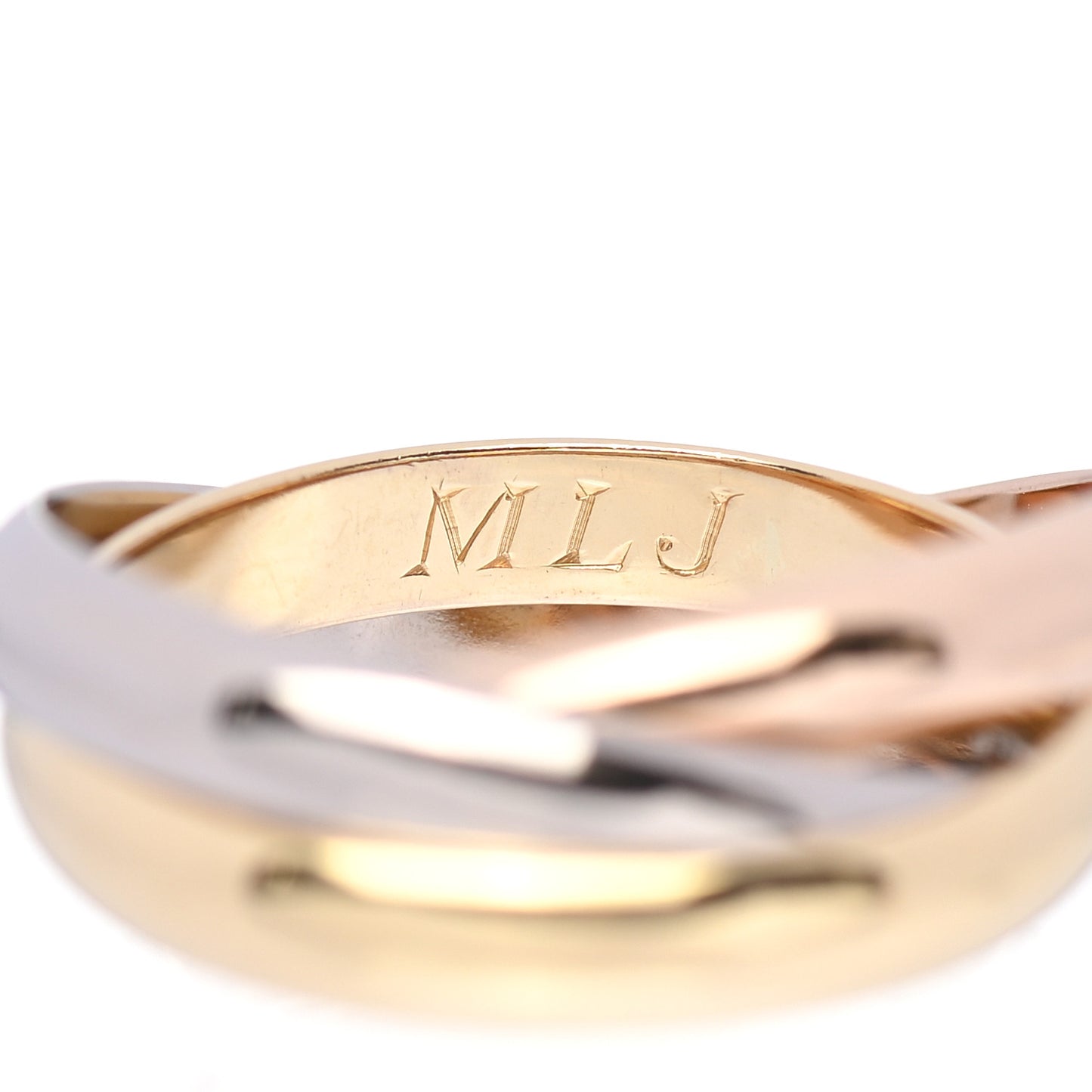 18K Pink Yellow White Gold Classic Trinity Ring 54 7