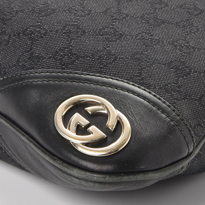 Gucci Denim Monogram Medium New Britt Hobo Black 9 of 10