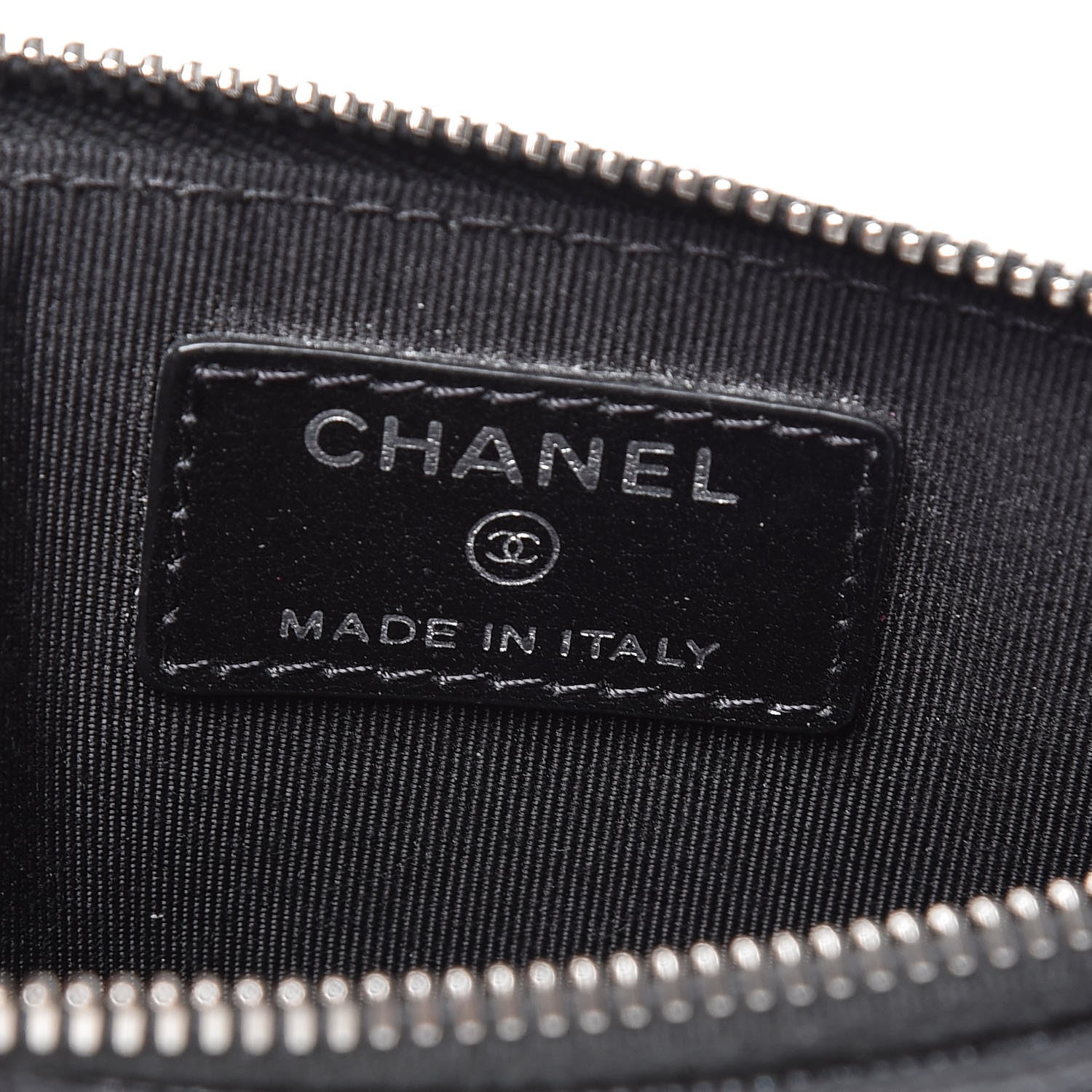 Chanel Iridescent Caviar Quilted Classic Zip Pouch Black 6 of 10