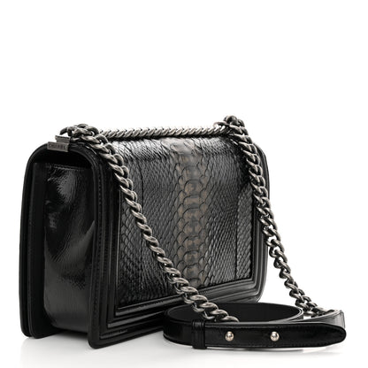 Chanel Snakeskin Medium Boy Flap Black 3 of 10