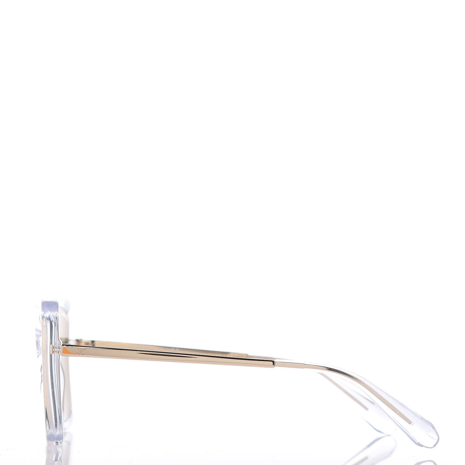 Chanel 24K Gold Mirror Square Sunglasses 6051 Transparent 2 of 7
