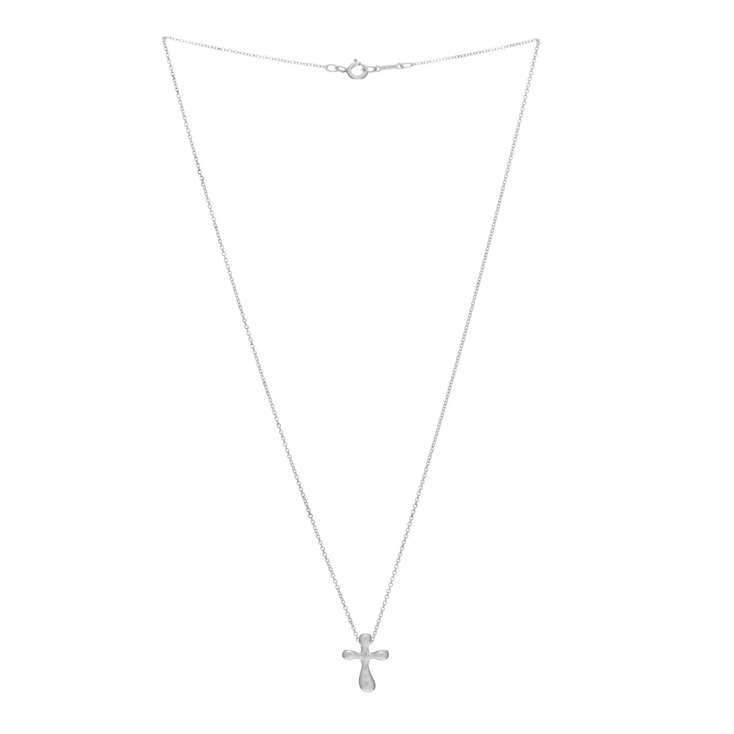 Sterling Silver 12mm Elsa Peretti Cross Pendant Necklace