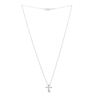 Tiffany Sterling Silver 12mm Elsa Peretti Cross Pendant Necklace 3 of 4