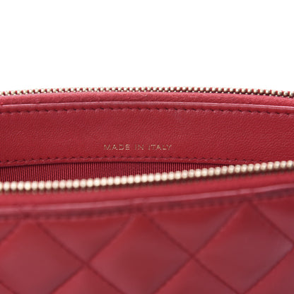 Chanel Lambskin Quilted Small Clutch With Chain Dark Pink 9 of 12