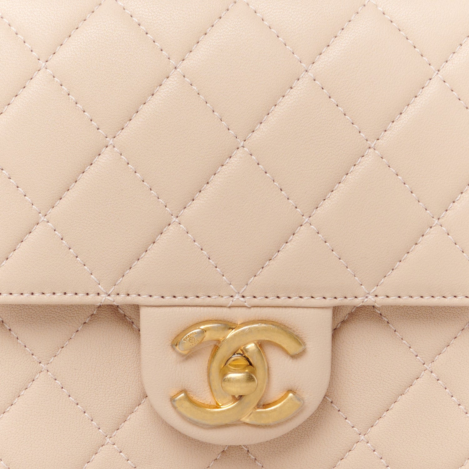 Chanel Lambskin Quilted Small Chic Pearls Flap Light Beige 9 of 12