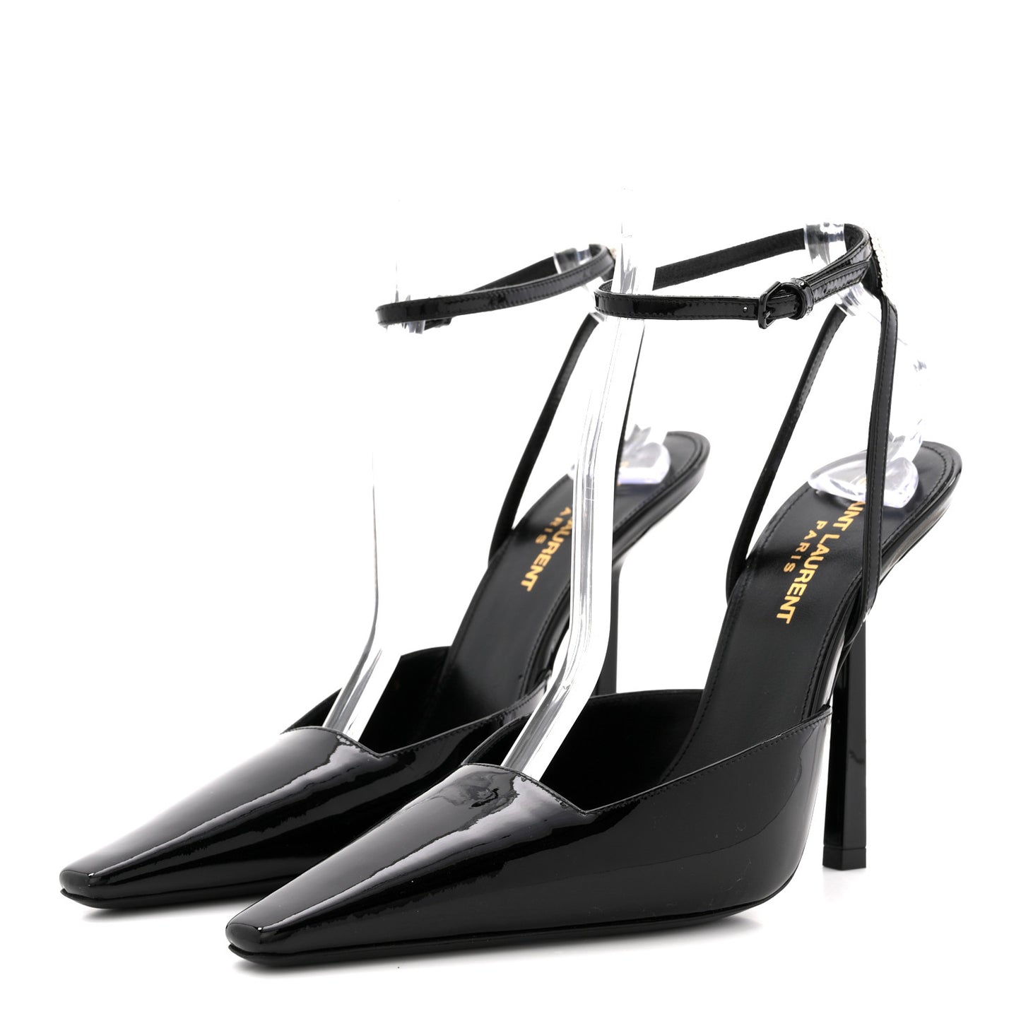 Patent Calfskin Crystal Anouk Pumps 37.5 Black