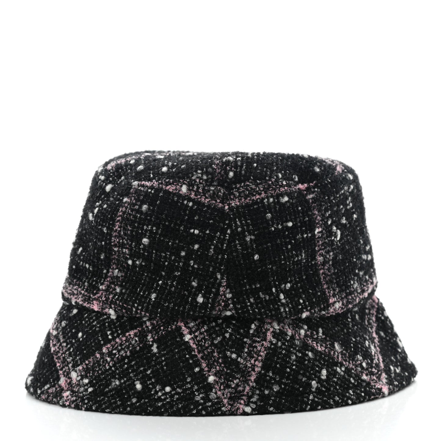 Tweed Bucket Hat M Black Pink