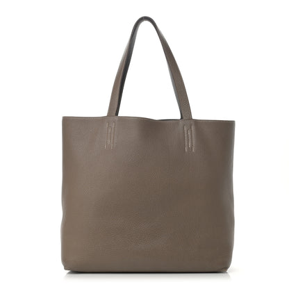 Hermes Taurillon Clemence Double Sens 36 Reversible Tote Etoupe Etain 1 of 23