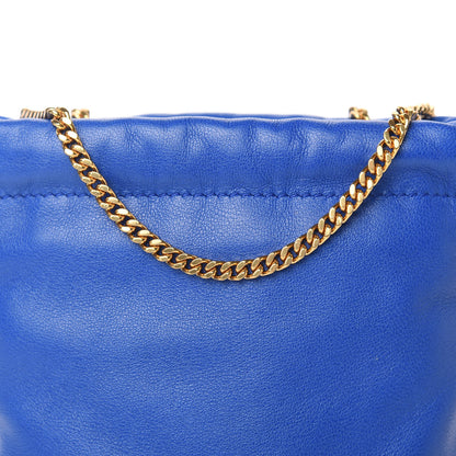 Saint Laurent Lambskin Paris Drawstring Pouch Bleu Majorelle 11 of 11