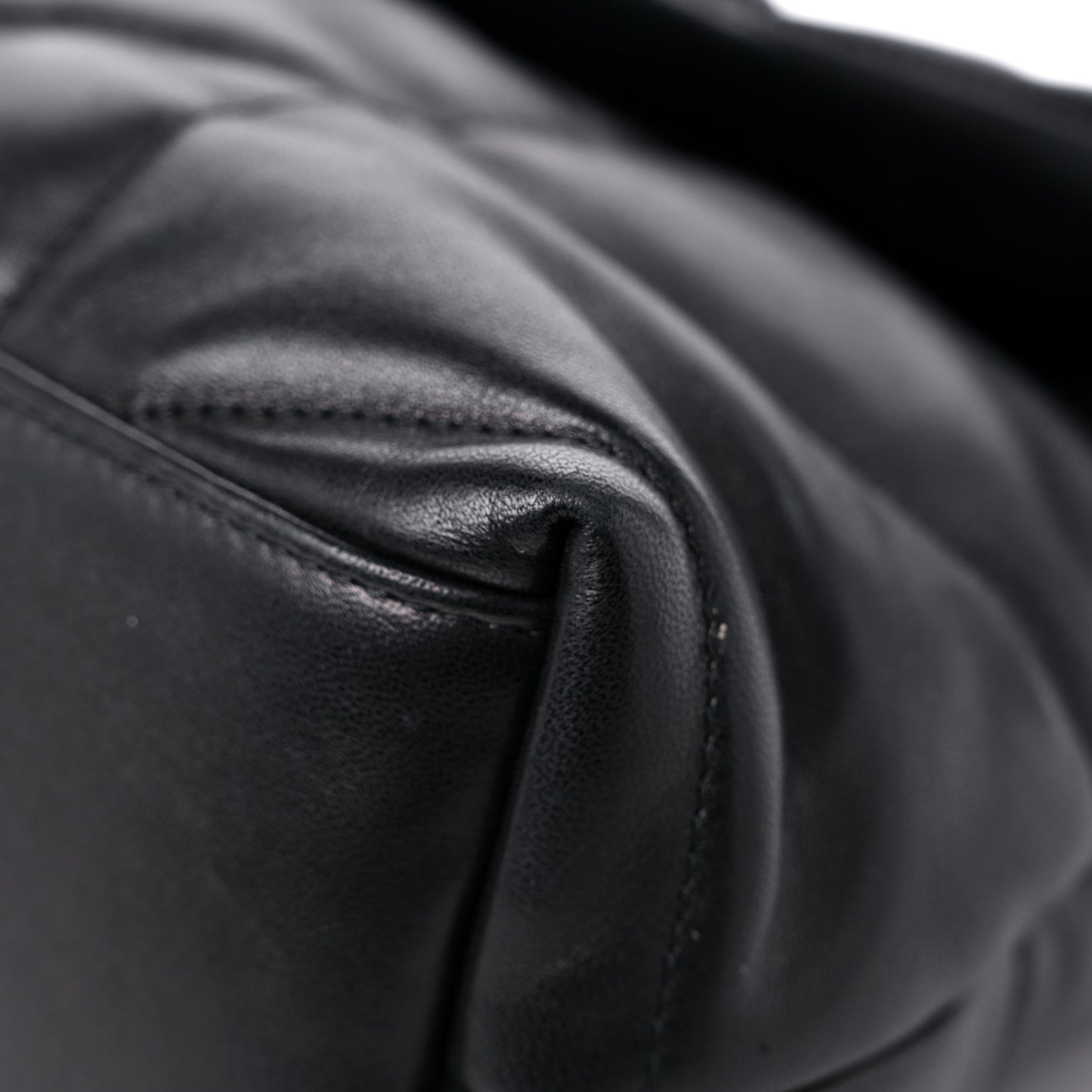 Lambskin Quilted Small Loulou Puffer Monogram Chain Satchel Black