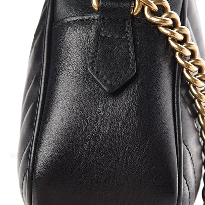 Gucci Calfskin Matelasse Small GG Marmont Chain Shoulder Bag Black 13 of 14