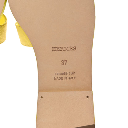 Hermes Epsom Oran Sandals 37 Jaune Curcuma 6 of 10