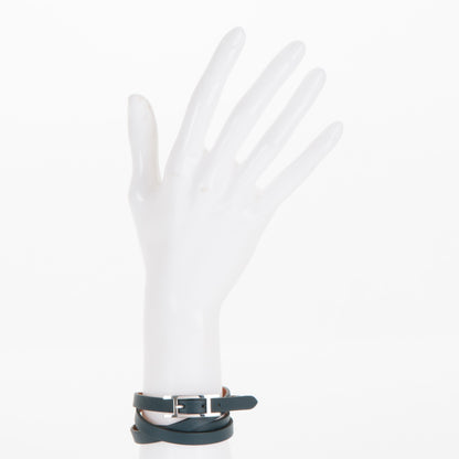Hermes Swift Hapi 3 MM Triple Tour Wrap Bracelet M Bleu De Prusse 2 of 5