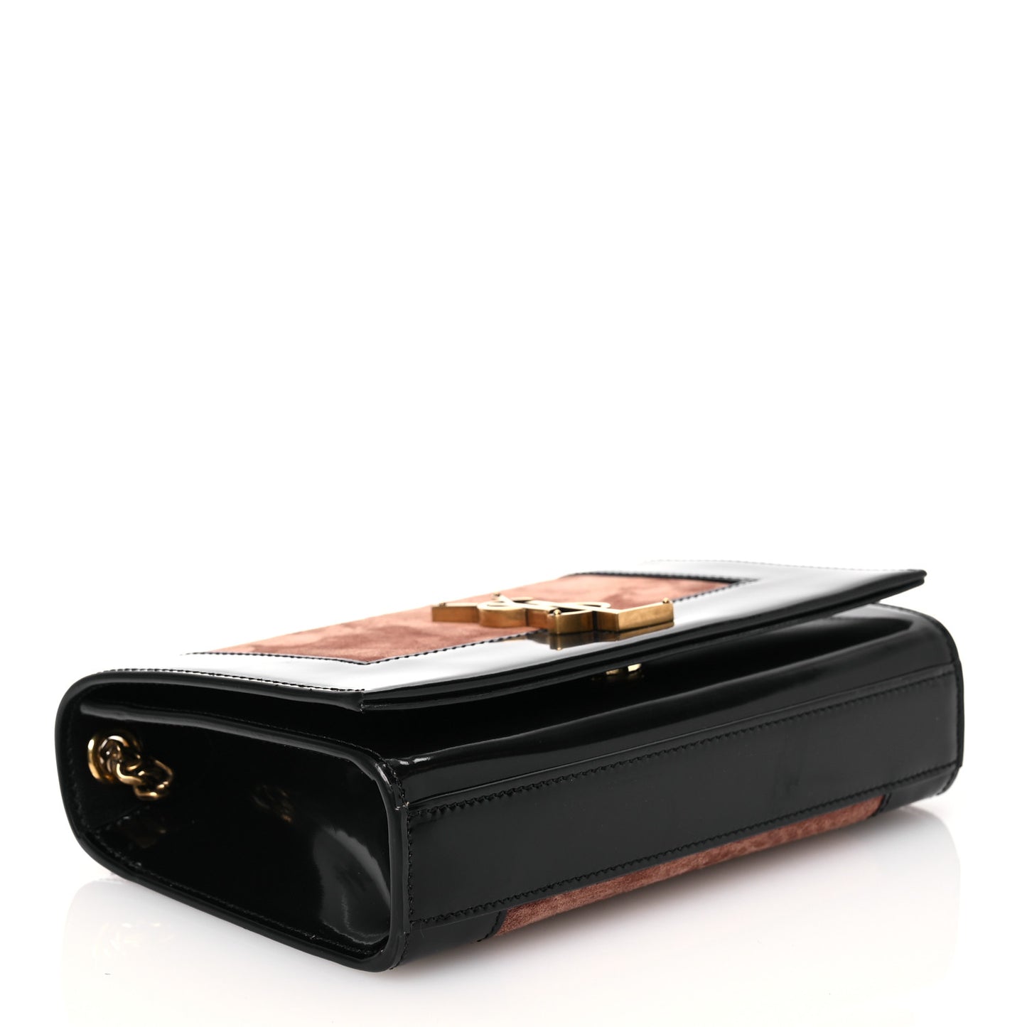 Suede Nappa Patent Calfskin Two-Toned Small Monogram Kate Satchel