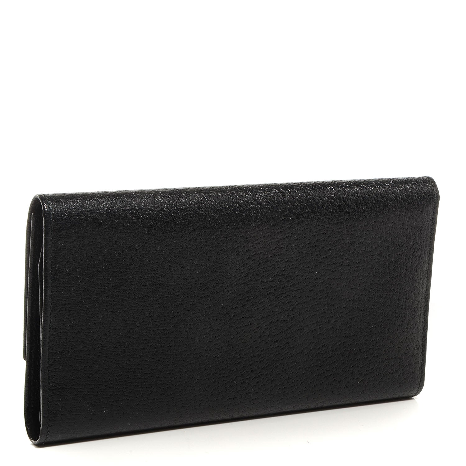 Gucci Leather Metal Bar Continental Wallet Black 3 of 7