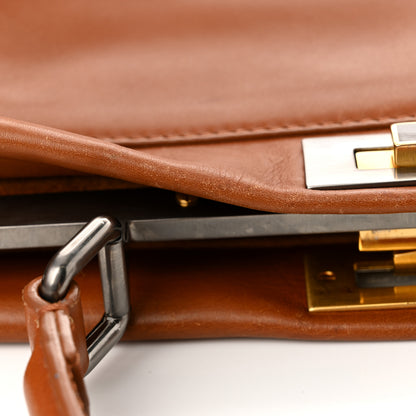 Fendi Vitello Suede Medium Peekaboo Iconic Satchel Cuoio Rame Moro 12 of 17