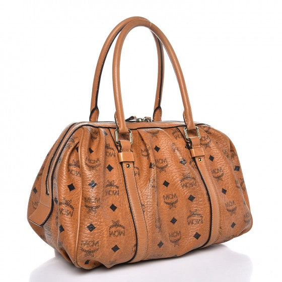 MCM Visetos Medium Essentials Shoulder Bag Cognac 3 of 19