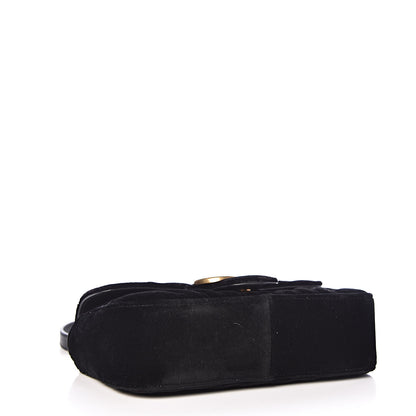 Gucci Velvet Matelasse Mini GG Marmont Shoulder Bag Black 4 of 10