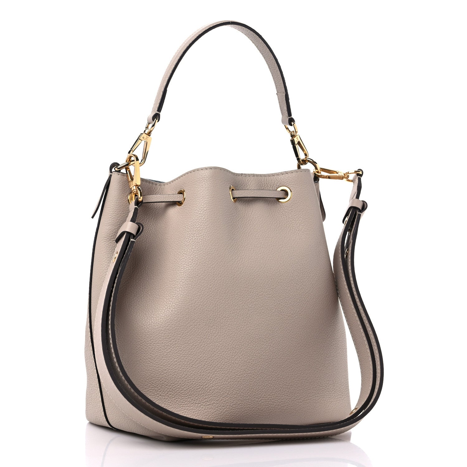 Louis Vuitton Calfskin Lockme Bucket MM Greige 3 of 8