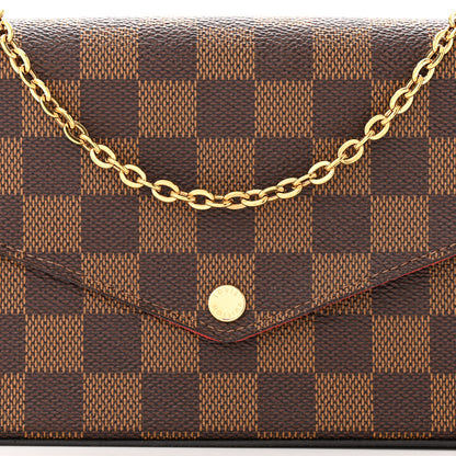 Louis Vuitton Damier Ebene Pochette Felicie Chain Wallet 9 of 12
