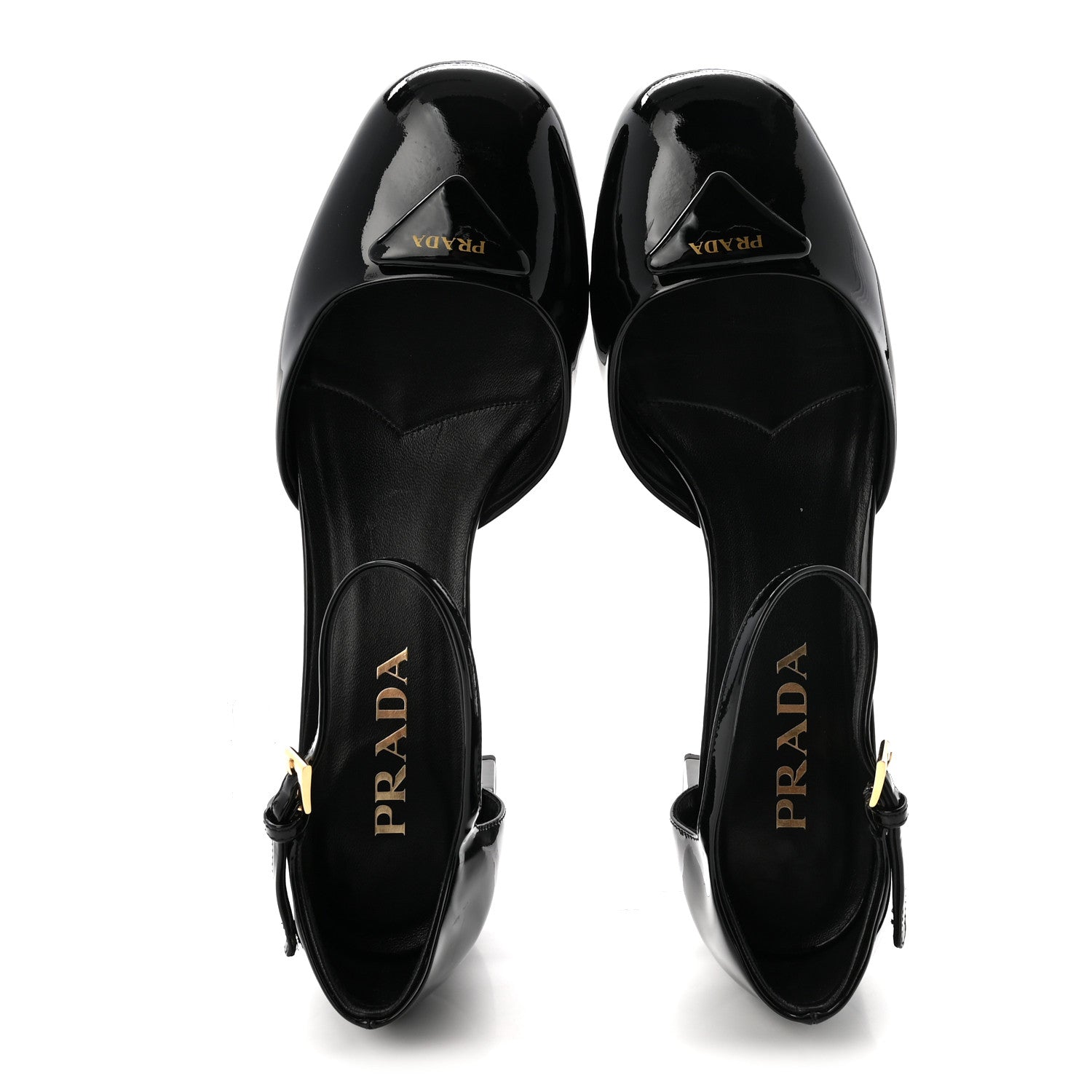 Prada Vernice Triangle Round Toe 35mm Pumps 39 Black 2 of 8