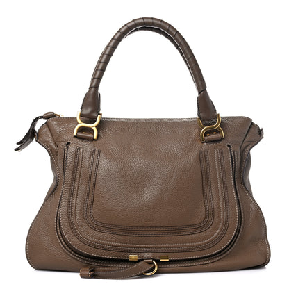 Chloe Calfskin Large Marcie Satchel Barbour Khaki 1 of 15