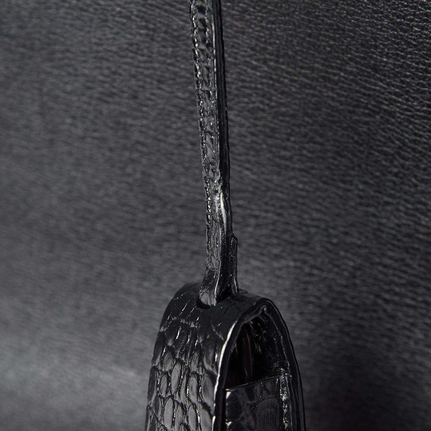 Saint Laurent Calfskin Crocodile Embossed Small Sac de Jour Black 10 of 10