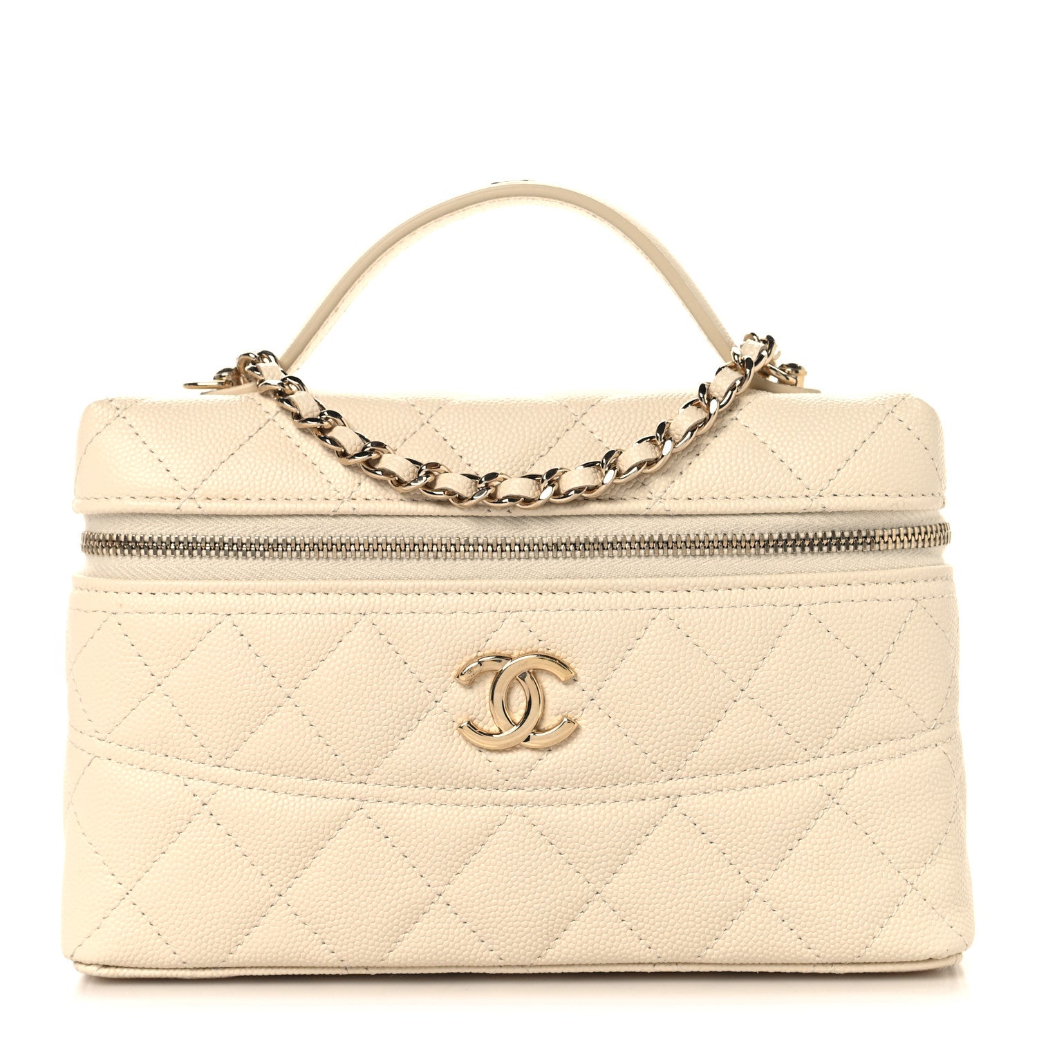 Chanel Caviar Quilted Trendy Handle Slim Vanity Ecru 1 of 10