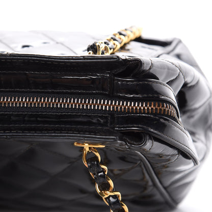 Chanel Patent Quilted CC Shoulder Bag Black 14 of 14
