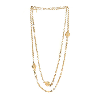 Chanel Pearl Bead Heart CC Long Necklace Gold 3 of 5