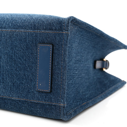 Versace Denim Calfskin La Medusa Small Tote Bag Blue 9 of 10