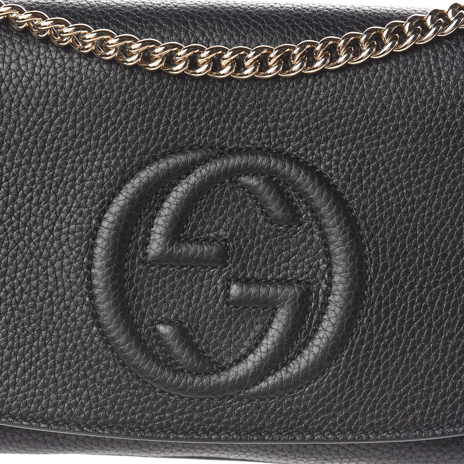 Gucci Pebbled Calfskin Medium Soho Flap Crossbody Black 10 of 10