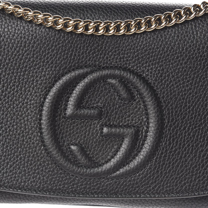 Gucci Pebbled Calfskin Medium Soho Flap Crossbody Black 10 of 10