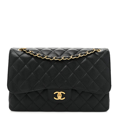 Chanel Caviar Quilted Jumbo Double Flap Black 1 of 10